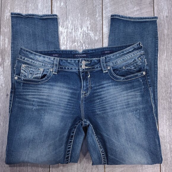 Vigoss Jeans Womens 16 Blue Dublin Boyfriend Fit Medium Denim Mid Rise Pants - Picture 4 of 8